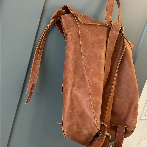 Raven + Lily Tan Leather Backpack NWOT main image 6